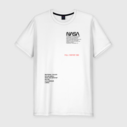 Мужская футболка хлопок Slim NASA white uniform НАСА униформа