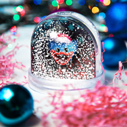 Игрушка  шар с принтом Хаги Ваги новогодний Poppy Playtime новый год 2022 для любого человека, вид спереди №3. Цвет основы: прозрачный
