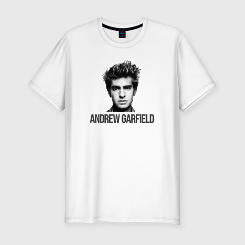 Мужская футболка хлопок Slim с принтом Эндрю Гарфилд, вид спереди #2