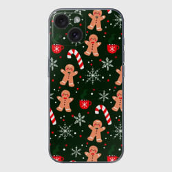 Чехол для iPhone 15 силиконовый с защитой камеры Новый год 2022 атмосфера