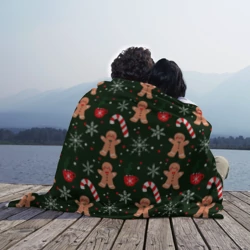 Плед 3D Новый год паттерн с тростью и пряней  - фото 2