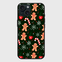 Чехол силиконовый для Apple iPhone 15 матовый Новый год 2022 атмосфера