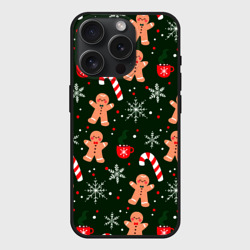 Чехол силиконовый для Apple iPhone 15 Pro матовый Новый год 2022 атмосфера