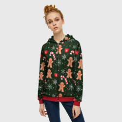 Женская толстовка 3D на молнии Новый год 2022 атмосфера - фото 2