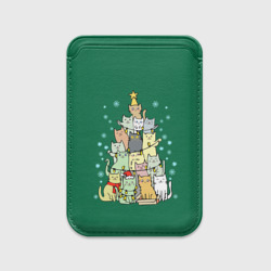 Картхолдер Magsafe магнитный Коты Построение ёлкой