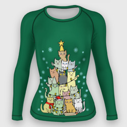 Женский рашгард 3D Коты Построение ёлкой