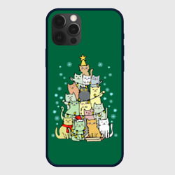 Чехол для iPhone 12 Pro Коты Построение ёлкой