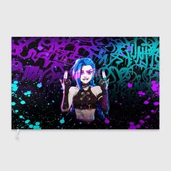 Флаг 3D League Of Legends: Аркейн Джинкс неон