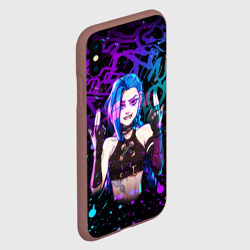 Чехол для iPhone XS Max матовый League Of Legends: Аркейн Джинкс неон - фото 2