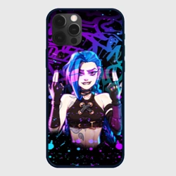 Чехол для iPhone 12 Pro Max League Of Legends: Аркейн Джинкс неон