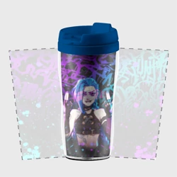 Термокружка-непроливайка League Of Legends: Аркейн Джинкс неон - фото 2