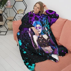 Плед с рукавами League Of Legends: Аркейн Джинкс неон - фото 2