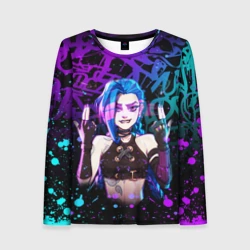 Женский лонгслив 3D League Of Legends: Аркейн Джинкс неон