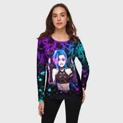 Женский лонгслив 3D League Of Legends: Аркейн Джинкс неон - фото 2