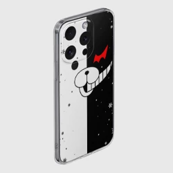 Чехол для iPhone 15 Pro силиконовый с защитой камеры Монокума чёрно белый новый год - фото 2