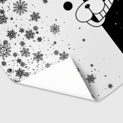 Бумага для упаковки 3D Новогодний Монокума чёрно белый новый год 2022 - фото 2