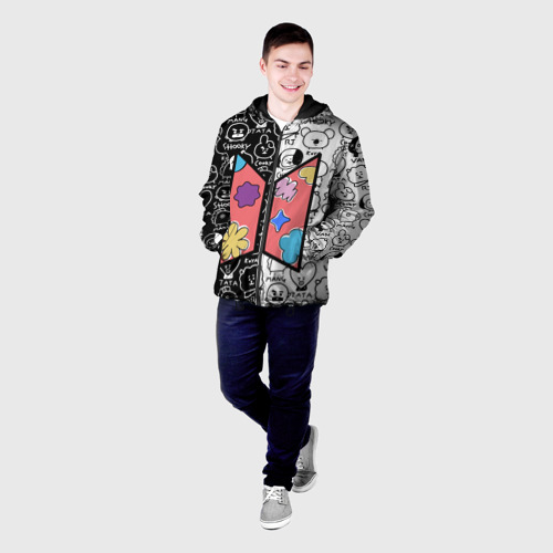 Мужская куртка 3D с принтом Permission To Dance | SPLIT BT21, фото на моделе #1