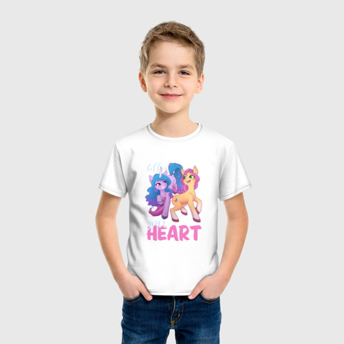 Детская футболка хлопок с принтом My Little Pony Follow your heart, фото на моделе #1