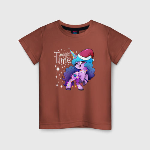 Детская футболка хлопок Izzy Magic Time, цвет кирпичный
