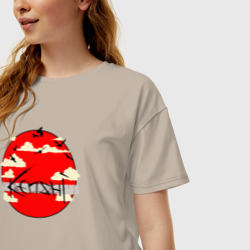Женская футболка хлопок Oversize Kenshi Logo - фото 2