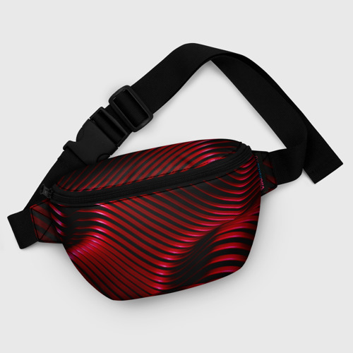 Поясная сумка 3D Волны красного металла - фото 6