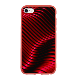 Чехол для iPhone 6/6S матовый Волны красного металла