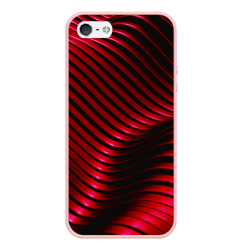Чехол для iPhone 5/5S матовый Волны красного металла