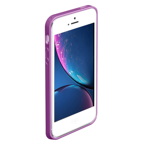 Чехол для iPhone 5/5S матовый Волны красного металла, цвет фиолетовый - фото 2