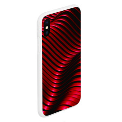 Чехол для iPhone XS Max матовый Волны красного металла - фото 2