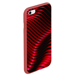 Чехол для iPhone 6/6S матовый Волны красного металла - фото 2