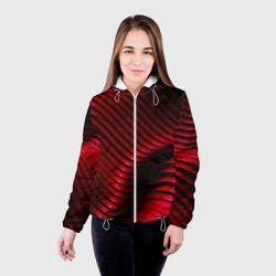Женская куртка 3D Волны красного металла - фото 2