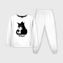 Детская пижама с лонгсливом хлопок What - суровый черный кот
