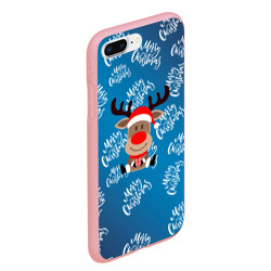 Чехол для iPhone 7Plus/8 Plus матовый Merry Christmas Олень с подарком - фото 2