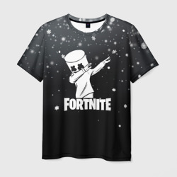 Мужская футболка 3D Снежный Fortnite Marshmello