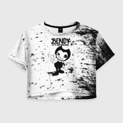 Женская футболка Crop-top 3D [Bendy and the ink machine] - Black & White