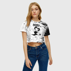 Женская футболка Crop-top 3D [Bendy and the ink machine] - Black & White - фото 2