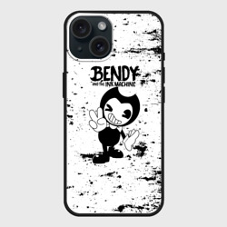 Чехол силиконовый для Apple iPhone 15 матовый [Bendy and the ink machine] - Black & White
