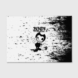 Холст с принтом [Bendy and the ink machine] - Black & White для любого человека, вид спереди №2. Цвет основы: белый