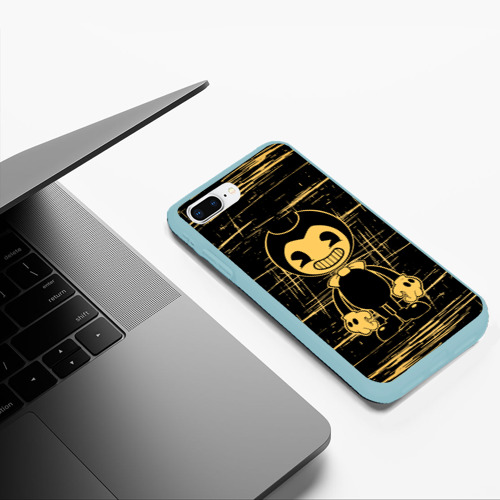 Чехол для iPhone 7Plus/8 Plus матовый [Bendy and the ink machine] - Бенди, цвет мятный - фото 5