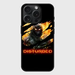 Чехол силиконовый для Apple iPhone 15 Pro Мax матовый Disturbed demon fire демон в огне