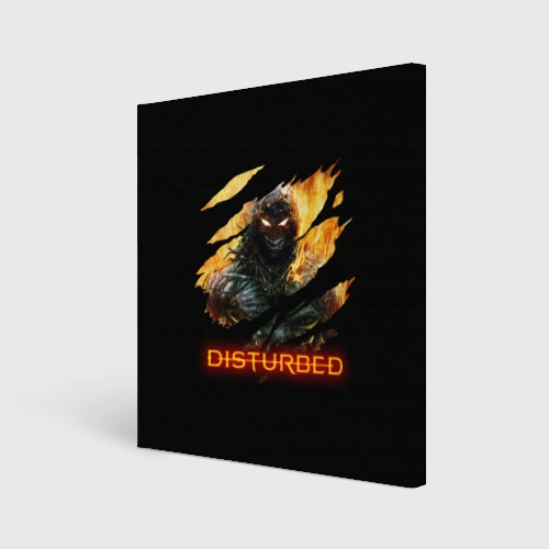 Холст квадратный Disturbed demon fire демон в огне