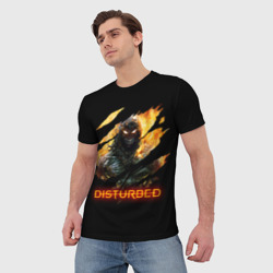 Мужская футболка 3D Disturbed demon fire демон в огне - фото 2