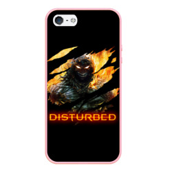 Чехол для iPhone 5/5S матовый Disturbed demon fire демон в огне