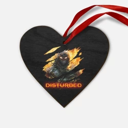 Деревянная игрушка Сердце Disturbed demon fire демон в огне