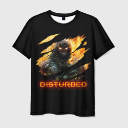 Мужская футболка 3D Disturbed demon fire демон в огне