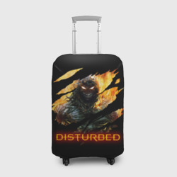 Чехол для чемодана 3D Disturbed demon fire демон в огне
