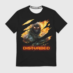 Мужская футболка 3D Disturbed demon fire демон в огне