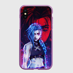 Чехол для iPhone XS Max матовый Jinx here was Arcane league of Legends