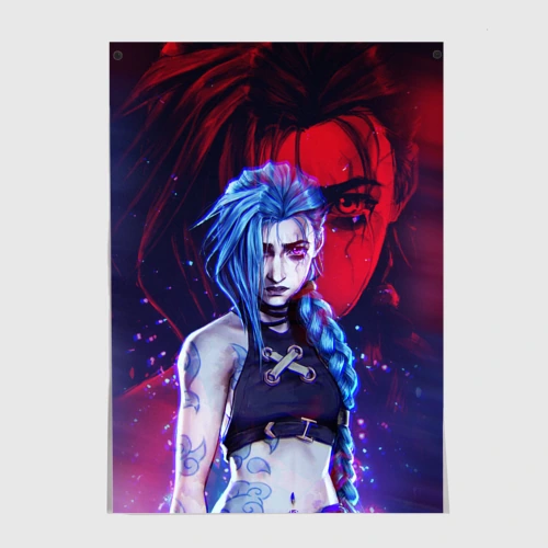 Постер Jinx here was Arcane league of Legends