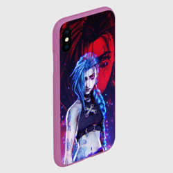 Чехол для iPhone XS Max матовый Jinx here was Arcane league of Legends - фото 2